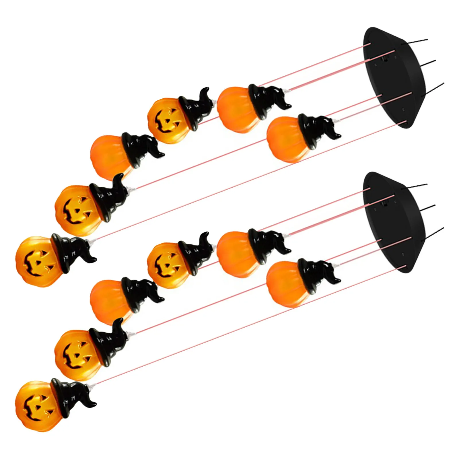 2pcs Led Pumpkin Wind Chimes Solar Lights Waterproof Color Changing Outdoor Halloween Decor For Garden Porch Yard Party Solar