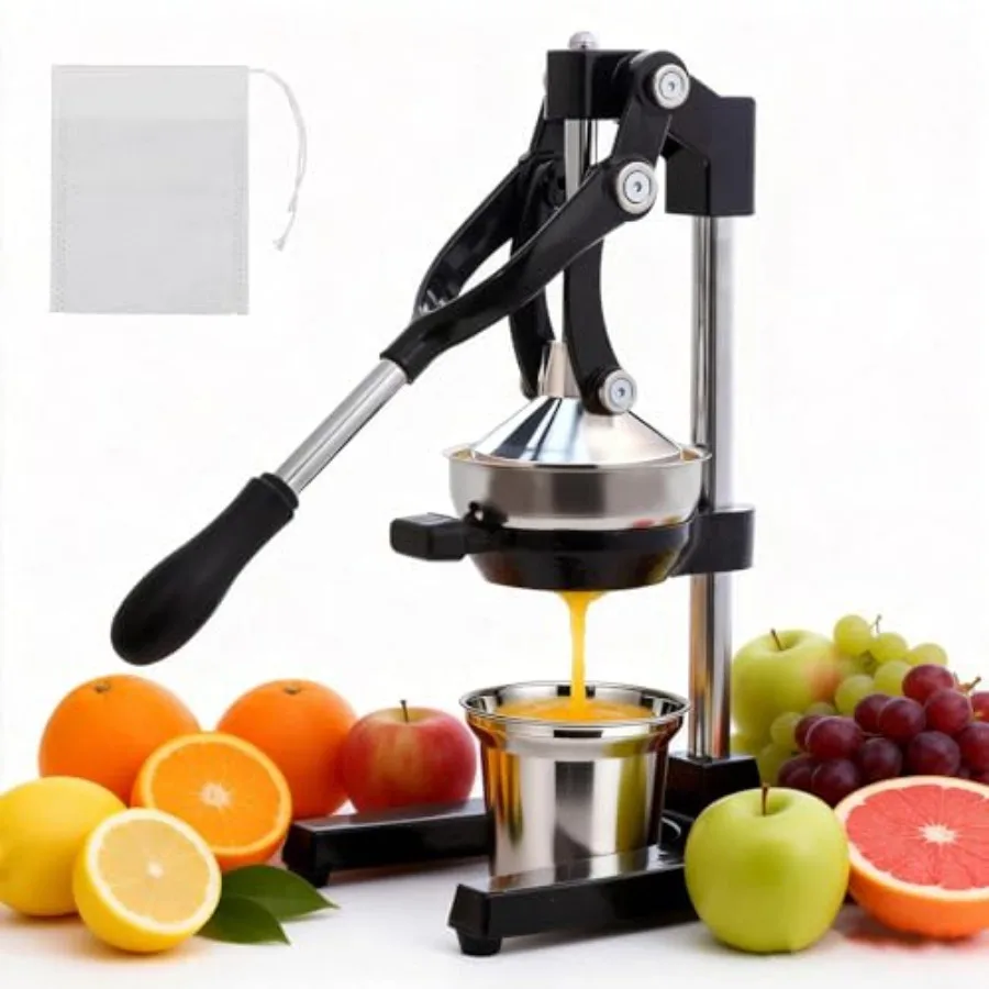 

Чугунная ручная соковыжималка-пресс для цитрусовых с чашей из нержавеющей стали, профессиональная, простая в использовании и чистке, сверхпрочная