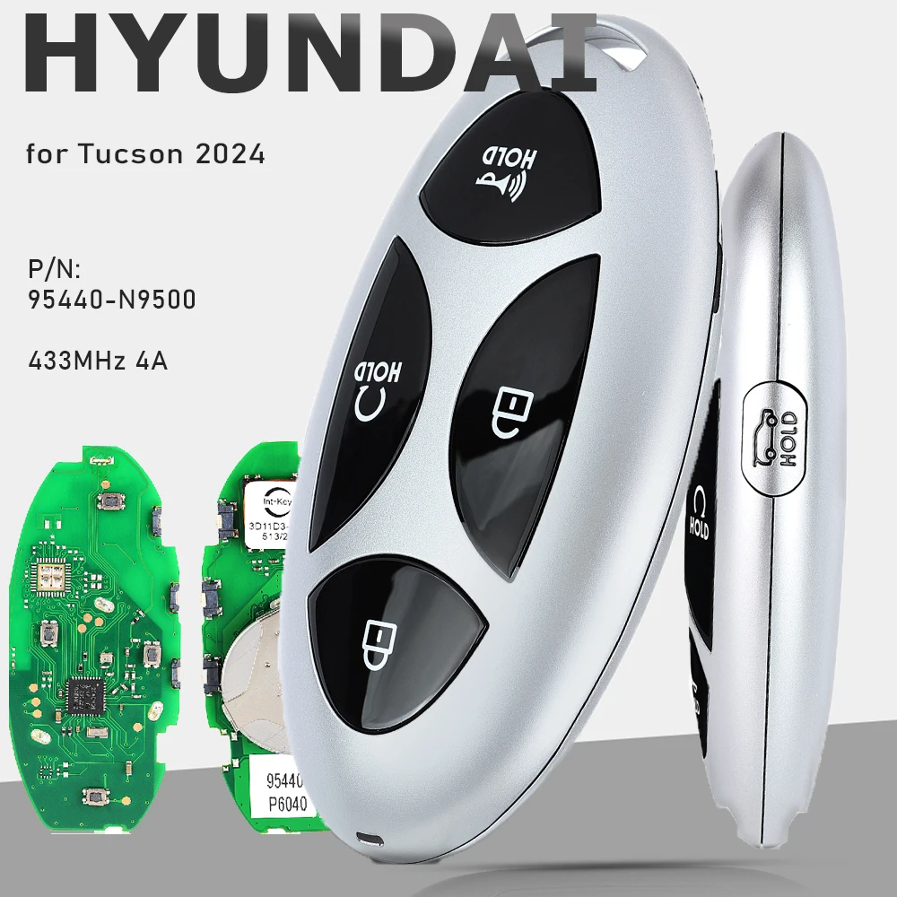 

KEYECU 95440-N9500 Smart Remote Key 4+1B Fob 433MHz 4A Keyless Go for Hyundai Tucson 2024