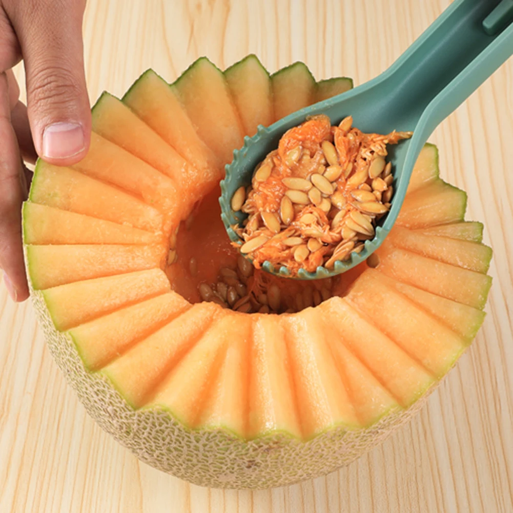 3 In 1 Watermelon Slicer Cutter Scoop Fruit Carving Knife Fruit Platter Multifunctional Fruit Dig Pulp Separator Kitchen Gadgets