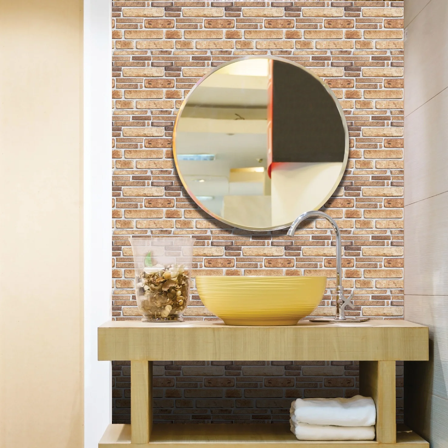 30 سنتيمتر x 30 سنتيمتر x12 بولي كلوريد الفينيل قشر وعصا البلاط ، نمط الطوب خمر للخزانة ، موقد ، مناطق عالية الاتصال ، القابلة للإزالة DIY للمأجرين