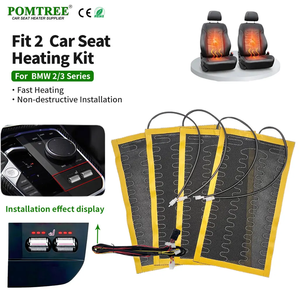 For BMW 2 3 Series Car Seat Heater Kit Non-Destructive Install Built-in 2 Seats Special Switch Heating Pads Alloy Wire Winter