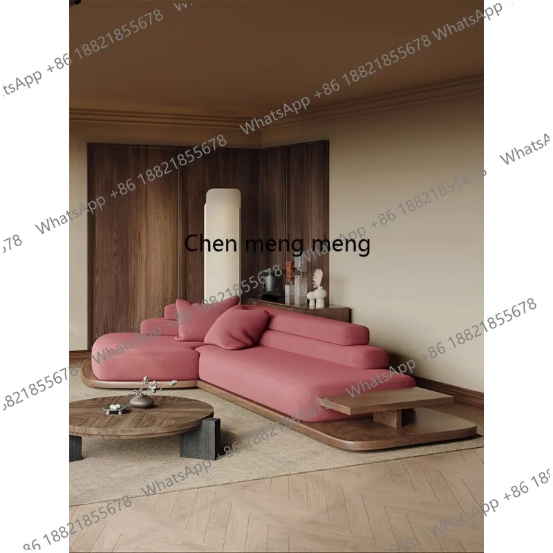 Corner sofa Solid wood living room Small apartment B & B Beauty salon Hotel lobby Rest area Reception