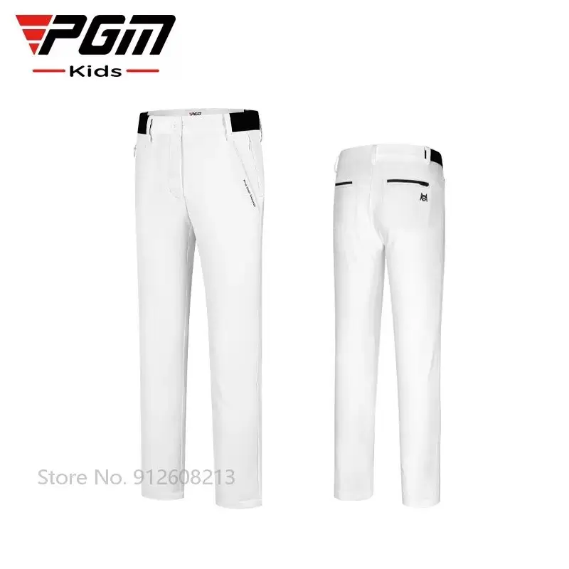 PGM Girls Boys Elastic Band Golf Trousers Kids Warm Golf Pants Autumn Children Windproof Casual Sports Sweatpants Zip Pocket S-XL