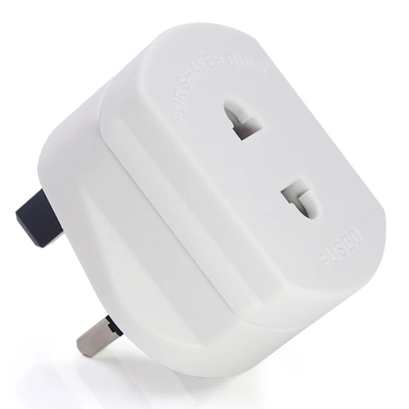 

UK Electric Toothbrush Adaptor Plug, 2 Pin to 3 Pin Electric Shaver Adaptor Socket Converter, White