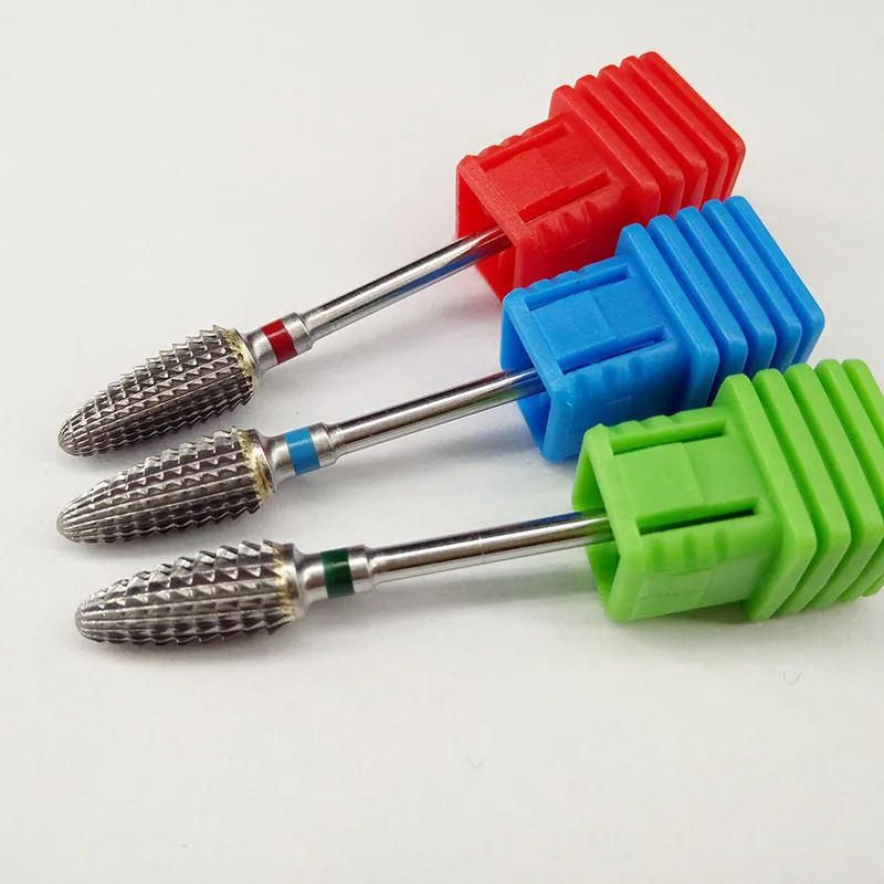 4-Tooth Straight Flute Carbide Nail Drill Bit – Large Spiral Design, Efficient Gel & Acrylic Removal