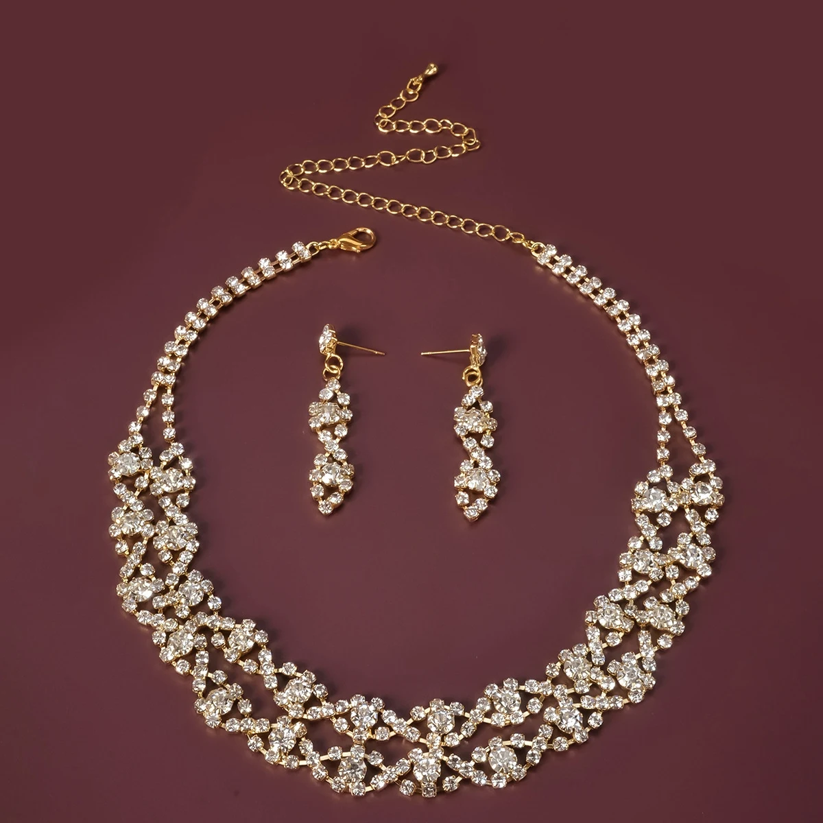 Women's rhinestone jewelry set