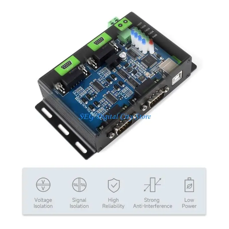 Convertitore comunicazione U75B da USB a RS232 a 4 con protezioni multiple