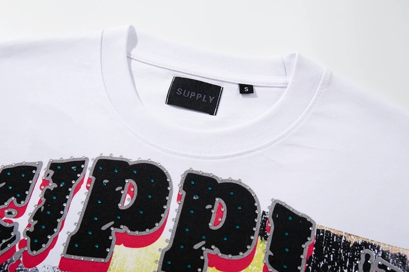Space Skull Astronaut Grafik T-Shirt Herren Strass-Nieten-Verzierung Übergroßes Sommer Y2K Streetwear Baumwoll-Rundhals-T-Shirt – Detail 6
