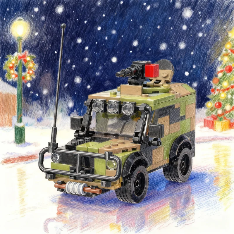235pcs MOC City Defence Force Military Rover Model Building Blocks Architecture Kids Idea Assemble Brick DIY Christmas Gift Toys