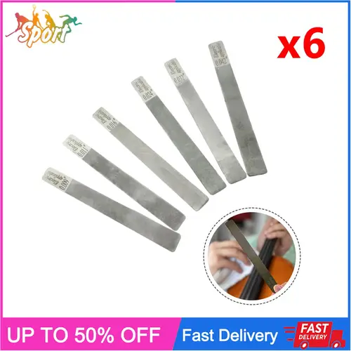 Imagen 1 del producto 6 uds. De limas para tuercas de guitarra, ranura para coronación de trastes, Kit de herramientas de reparación Luthier cómodo, juego de archivo de ranura DIY, herramientas de reparación de guitarra musical