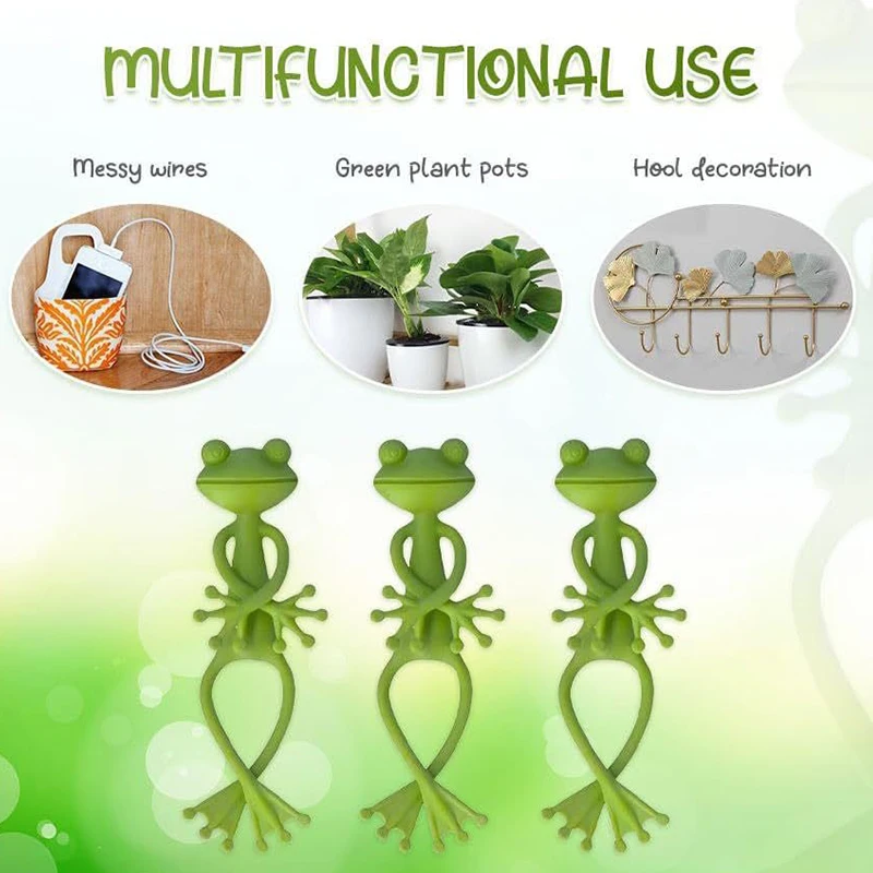5PCS/Lot Frog Shaped Plant Stand Green Twist Garden Plant Supporter Adjustable DIY Vine Climbing Holders Garden Accessories ZYF