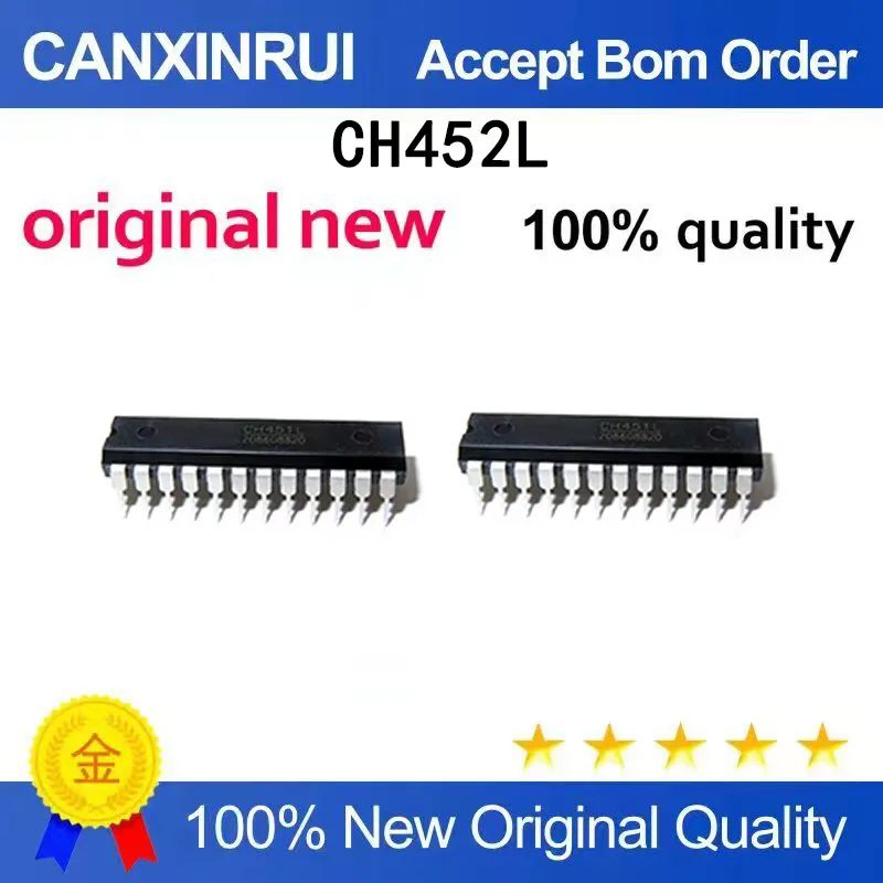 (5pcs-100pcs）Brand new original CH452L DIP-24 digital tube driver and keyboard control chip IC in stock
