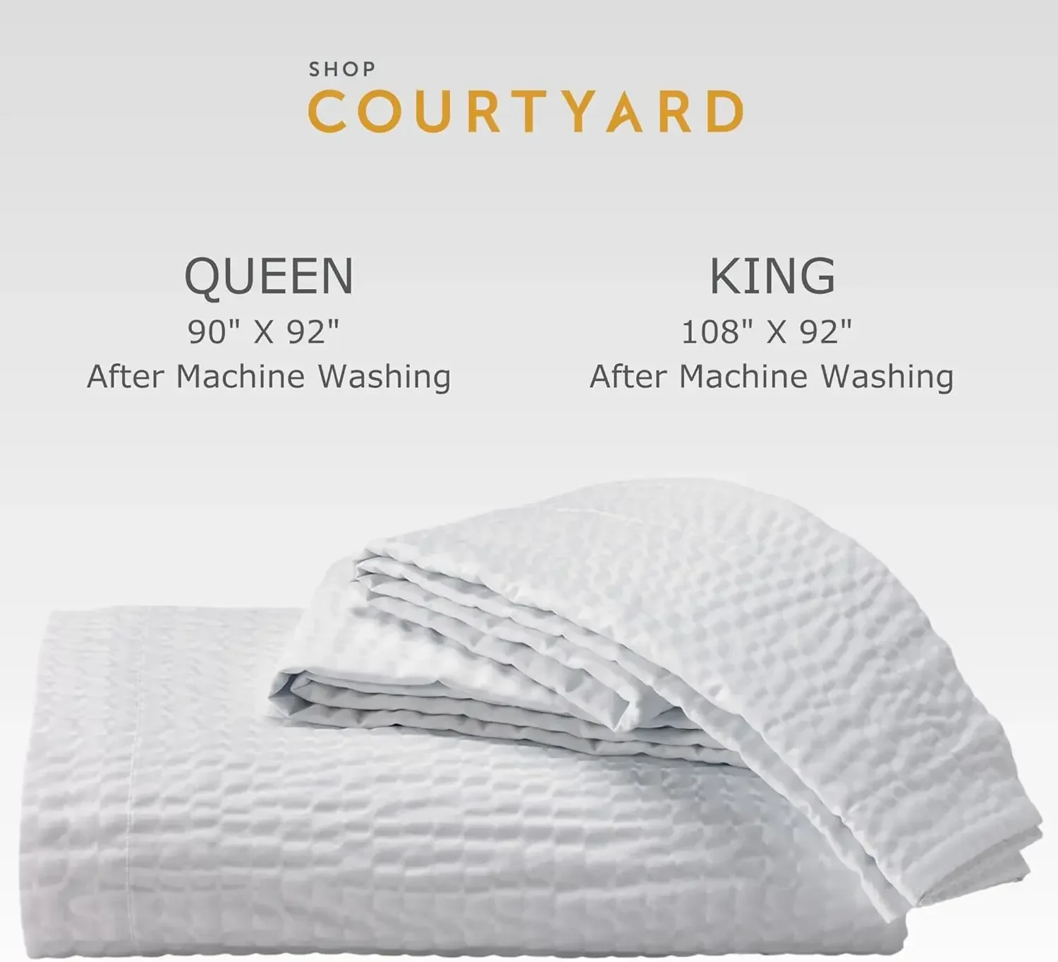 by Marriott Textured Coverlet - Lightweight Coverlet with Wash-Activated Ripple Texture Exclusively for Courtyard - Wh