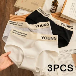 3PCS Seamless Panties Women Briefs Mid Waist Sexy Lingerie Fitness Sports Underpants Cozy Women's Cotton Briefs Women Underpants