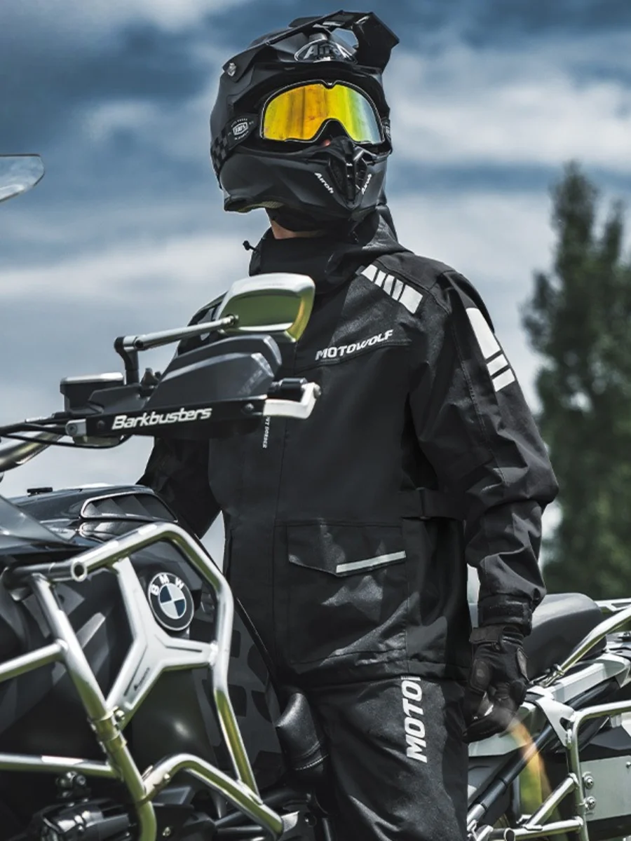 

Motorcycle Riding Raincoat Waterproof Split Suit Anti-Storm Durable Jacket Off-road Outdoor Rain Gear for Bikers