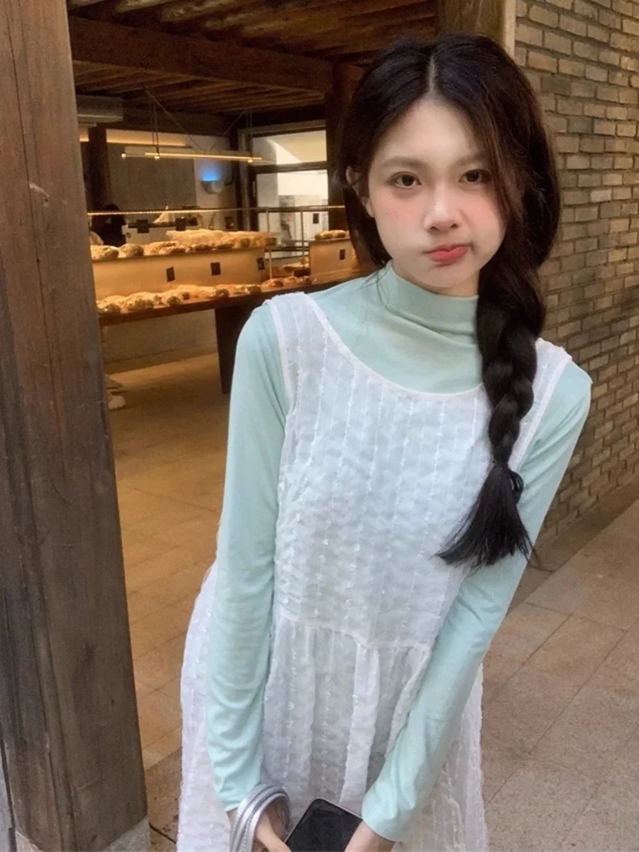 

Faionable Svel Midi Dr с разрезом для молодых женщин, весна-лето, V-образный вырез, высокая талия, цельный трапециевидный силуэт, чистый цвет