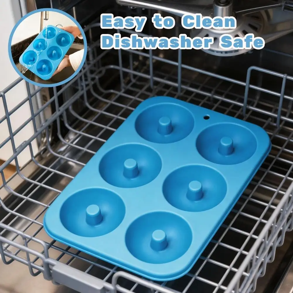 New Silicone Donut Mold High Temperature Resistant Non-Stick Cake Mold Reusable Round Mold Baking Pan Home Baking