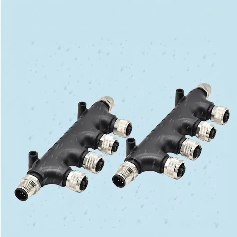NMEA 2000 Connector M12 5 Pole Waterproof Industrial Supply Distribution Adapter Plug Socket Panel Mount Metal Joint