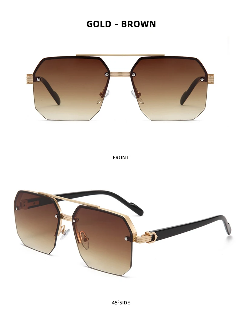 Mode Halb rahmen Sonnenbrille Männer Frauen klassische Big Business Sonnenbrille männlich trend ige Fahr schirme – Detail 11