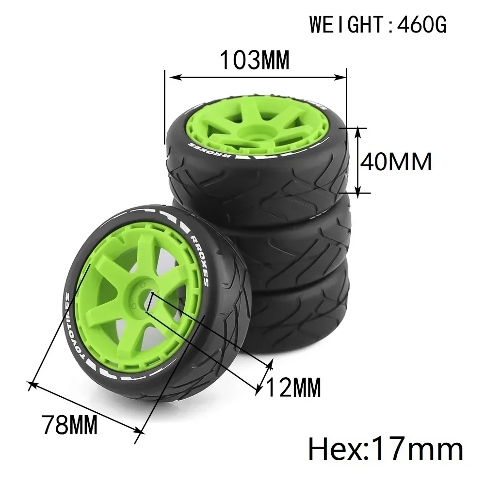 

PigRC KKRC 103mm 1/8 Scale RC Off-Road Buggy Tires Wheel 17mm Hex for ARRMA Redcat Team Losi Kyosho VRX HPI WR8 HSP Hobao