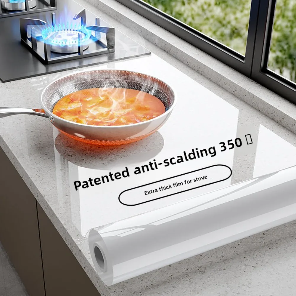 Transparent Film Kitchen Oil-proof Sticker High Temperature Resistance Waterproof  Wall Stickers Wall Decor Kitchen Wallpaper