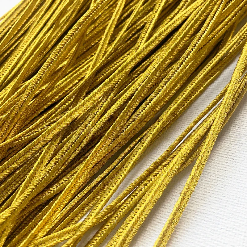 10 Meter 3mm Gold Silver Ribbon Thin Rope Herringbone Strap Trim Exquisite Cheongsam Hanfu Dress Edge Clothing Diy Accessories