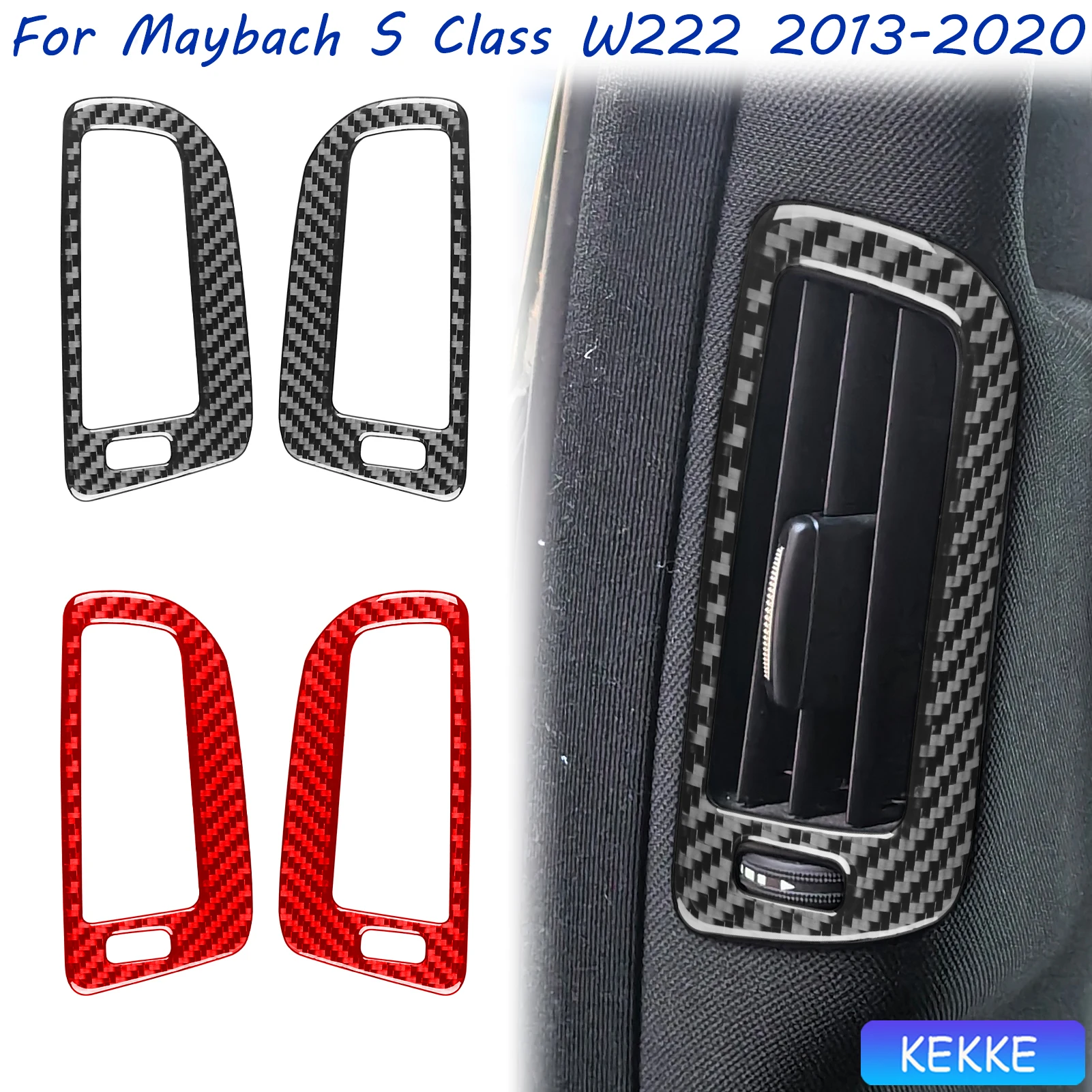 

For Mercedes Benz Maybach S Class W222 2013-2020 Auto Inner B-pillar Air Outlet Carbon Fiber Decorative Car Accessory Sticker