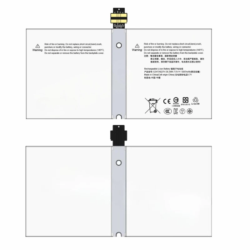 High-Quality 7.5V 5087mAh G3HTA027H Rechargeable Lithium Polymer Laptop Battery for Microsoft Surface Pro 4/1724