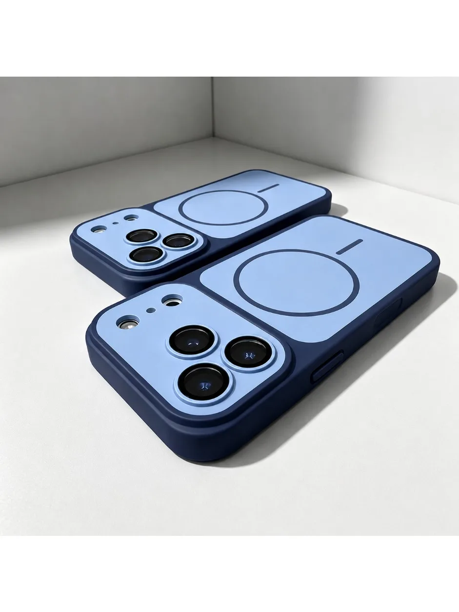 Nowe dwukolorowe matowe etui z funkcją bezprzewodowego ładowania Magsafe do iPhone 18 17 Air 16 11 12 13 Pro Max 15 14 Plus z ochroną aparatu. — 2