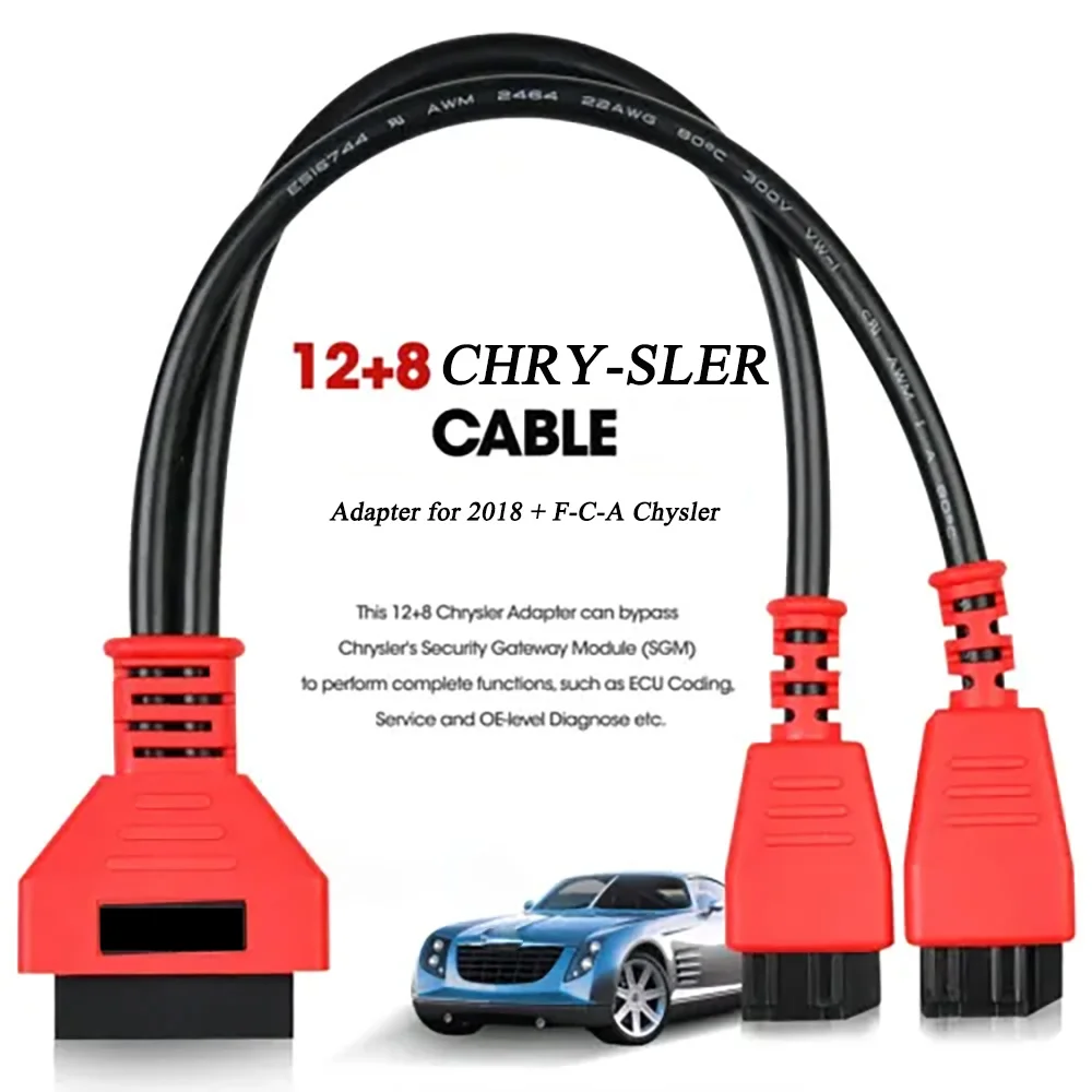 12+8 PIN SGW Bypass Adapter Lead Cable Connector for Fiat Alfa Jeep Chrysler Dodge Ram Bypass Security Gateaway