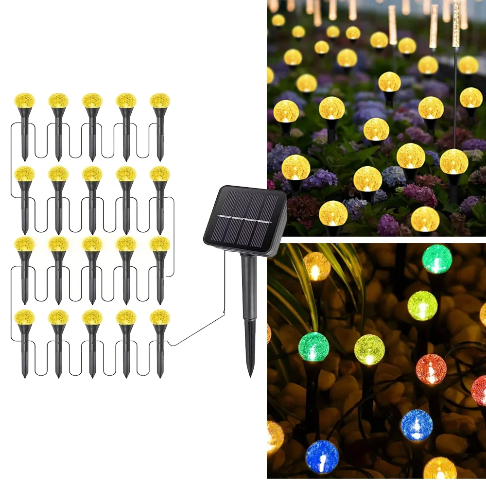 

Outdoor Solar Bubble Pathway Lights 20/30LEDs Waterproof LED Landscape Lighting Decor For Holiday Garden Lawn Paths Courtyard