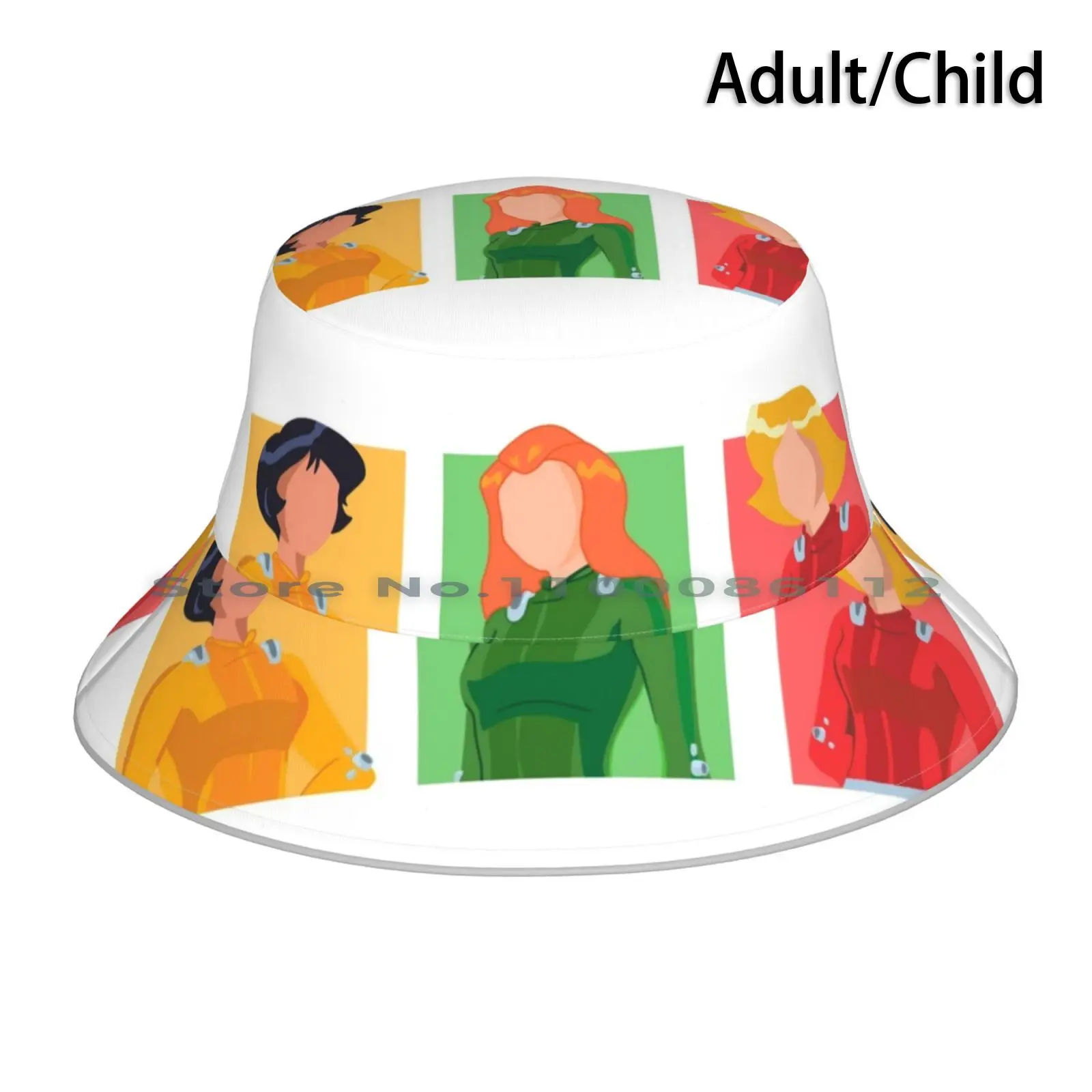 Totally Spies! Set Bucket Hat Sun Cap Totally Spies Sam Cartoons Alex Fox Kids Clover Mandy Jerry Anime Townsville 90s Spies