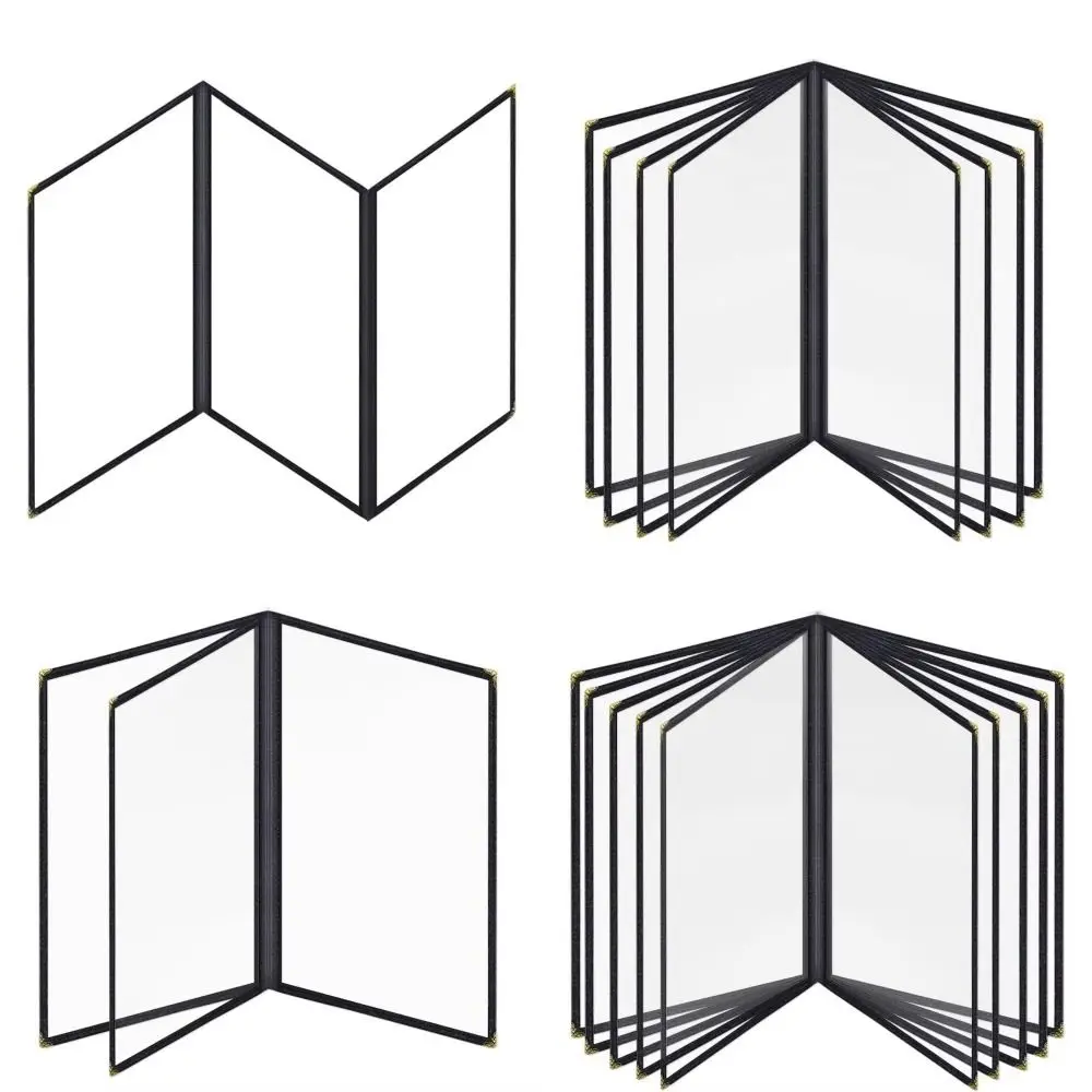 Durable Transparent Menu Cover PVC Foldable Recipe Book Cover Double Panels a4 Size Loose Leaf Binder For Kitchen