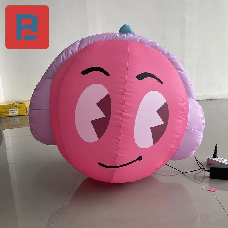 

Inflatable headphones fairy gas model pink personality IP creative music festival bar stage atmosphere interactive layout