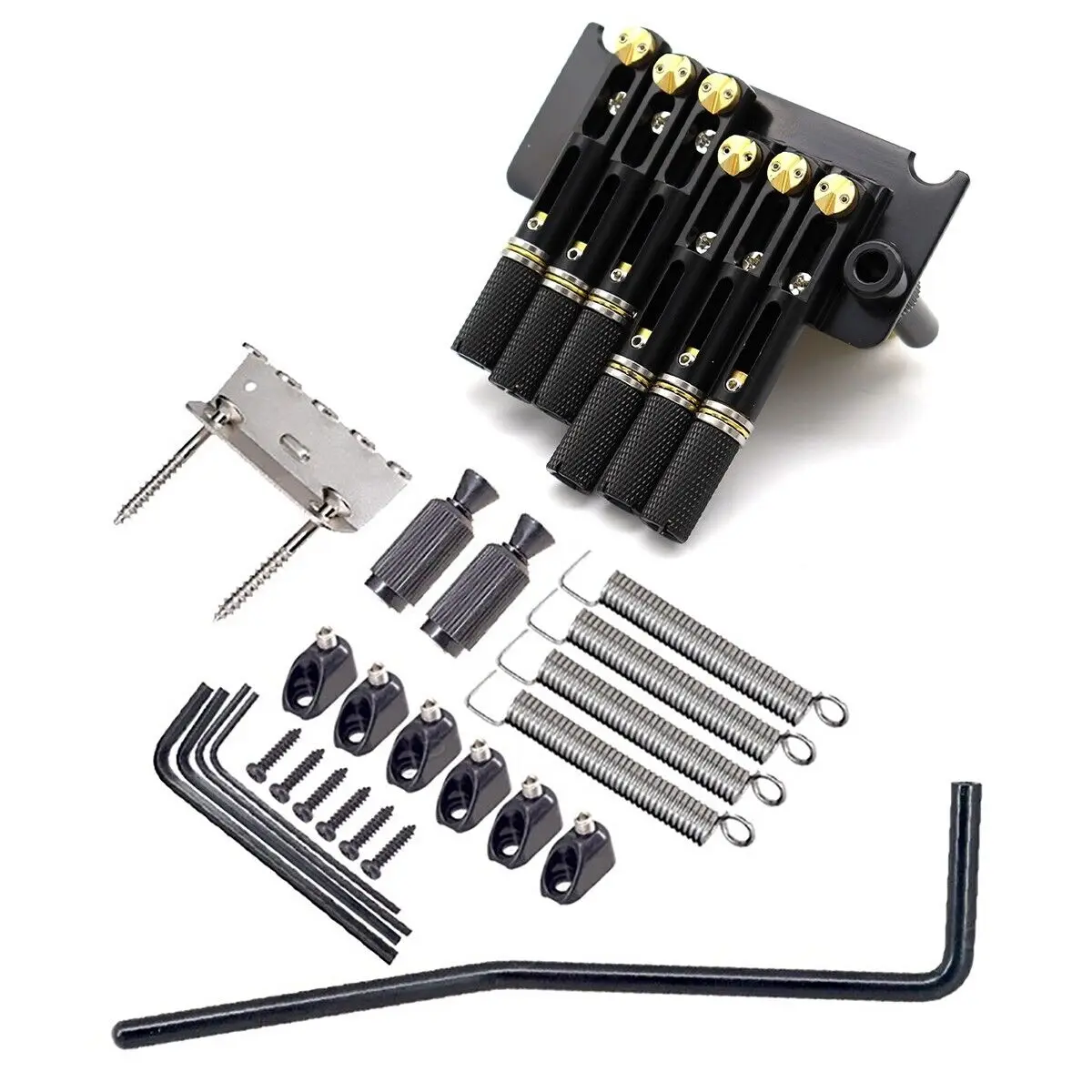 6 String Headless Guitar Bridge Tremolo System for Headless Guitar Parts Black