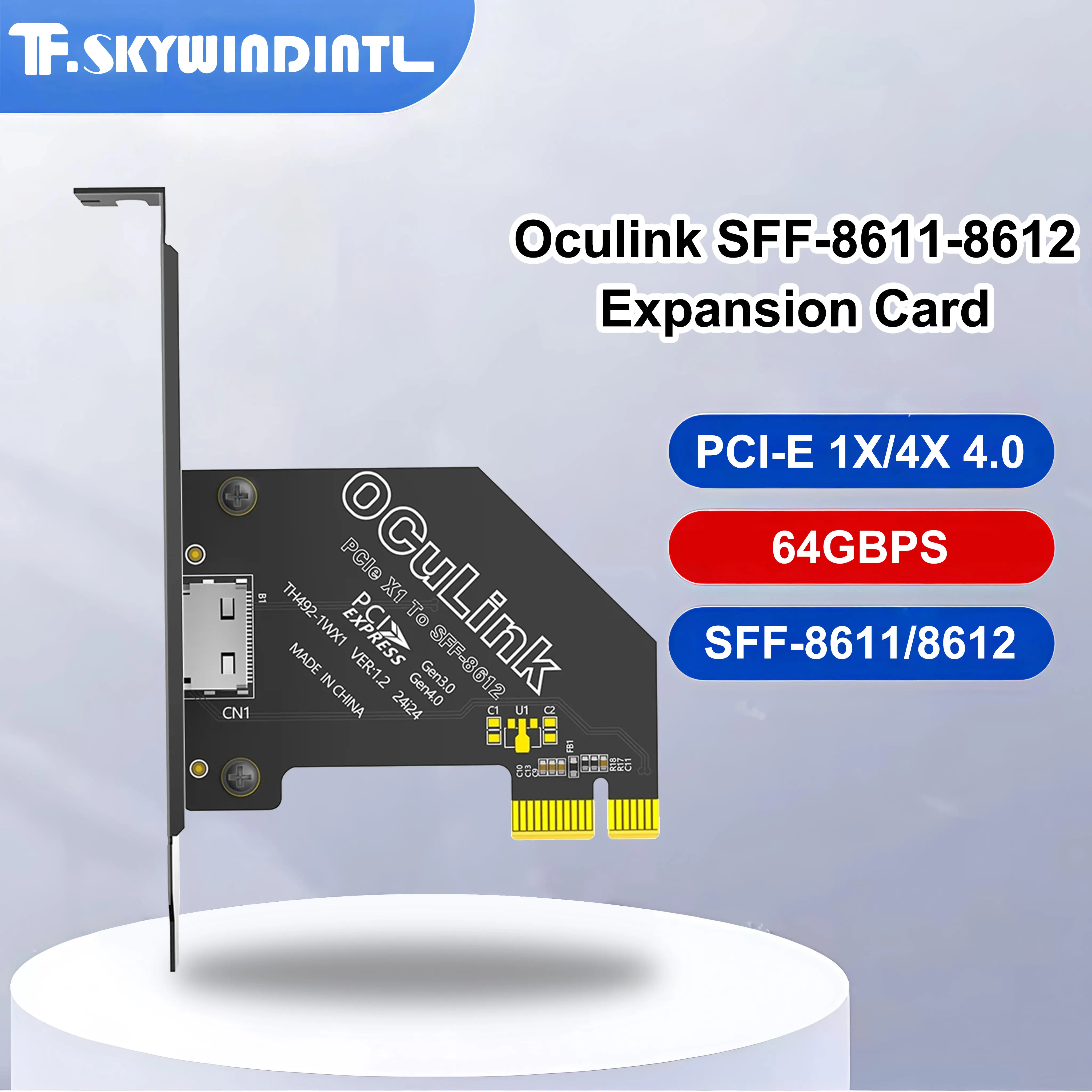 

PCIE to OCULINK SFF-8611/8612 Expansion Card PCI-E 1X/4X 4.0 64GBPS Conversion Card for U.2 SSD Desktop Graphics Card Adapter