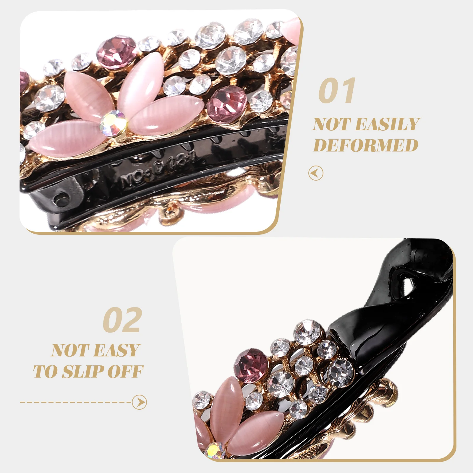 

Rhinestone Banana Clips Alloy Opal Hair Accessories for Women Thick Curly Fine Hair Styling Comb Holders Festival Gift