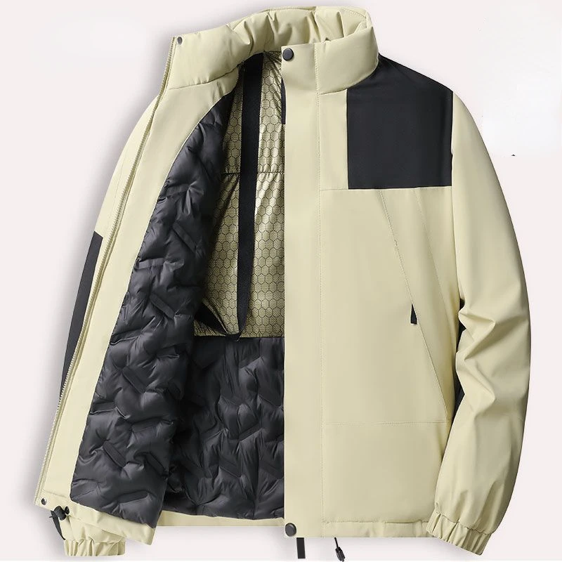Men's Women's Jackets Winter Patchwork Coats Warm Parkas Windproof Windbreaker Zips Sweatshirt Outdoor Outerwear Long Sleeve New