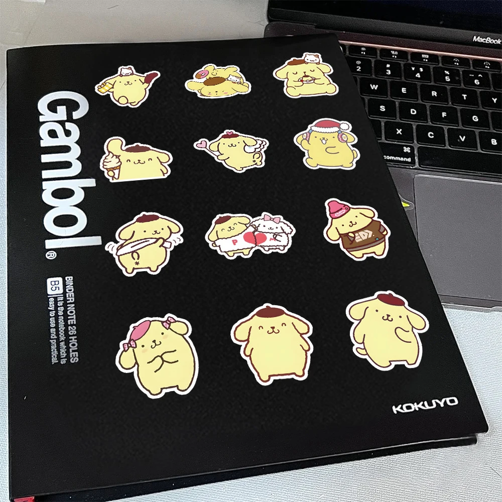 10/30/50 Stuks Sanrio Pompom Purin Stickers Schattige Cartoon Sticker Voor Kinderen Speelgoed Diy Waterfles Laptop Telefoon Anime Graffiti Stickers