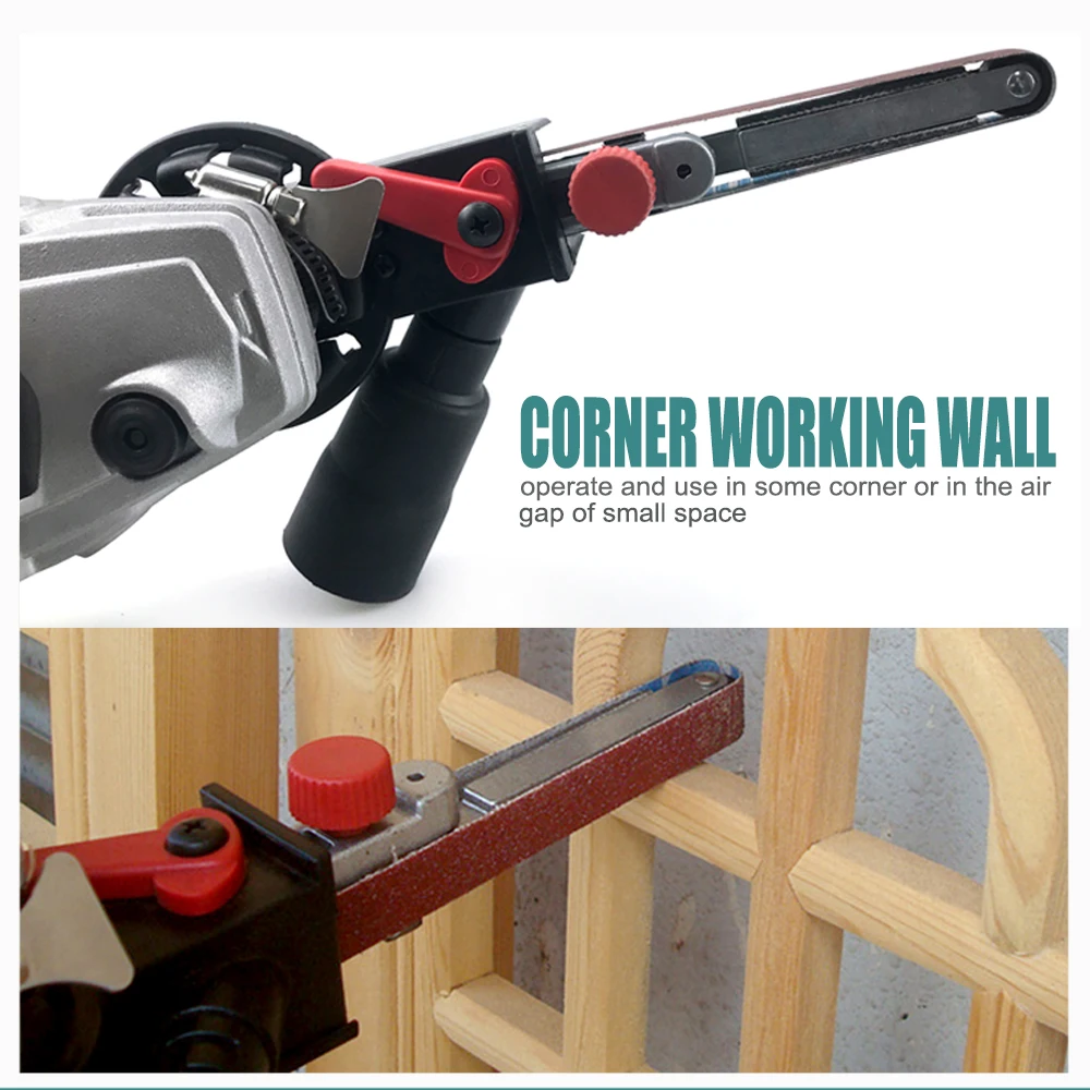 M10/M14 Angle Grinder Conversion Belt Sander Adapter and Abrasive Belt for 100/125mm Electric Angle Grinder Accessories