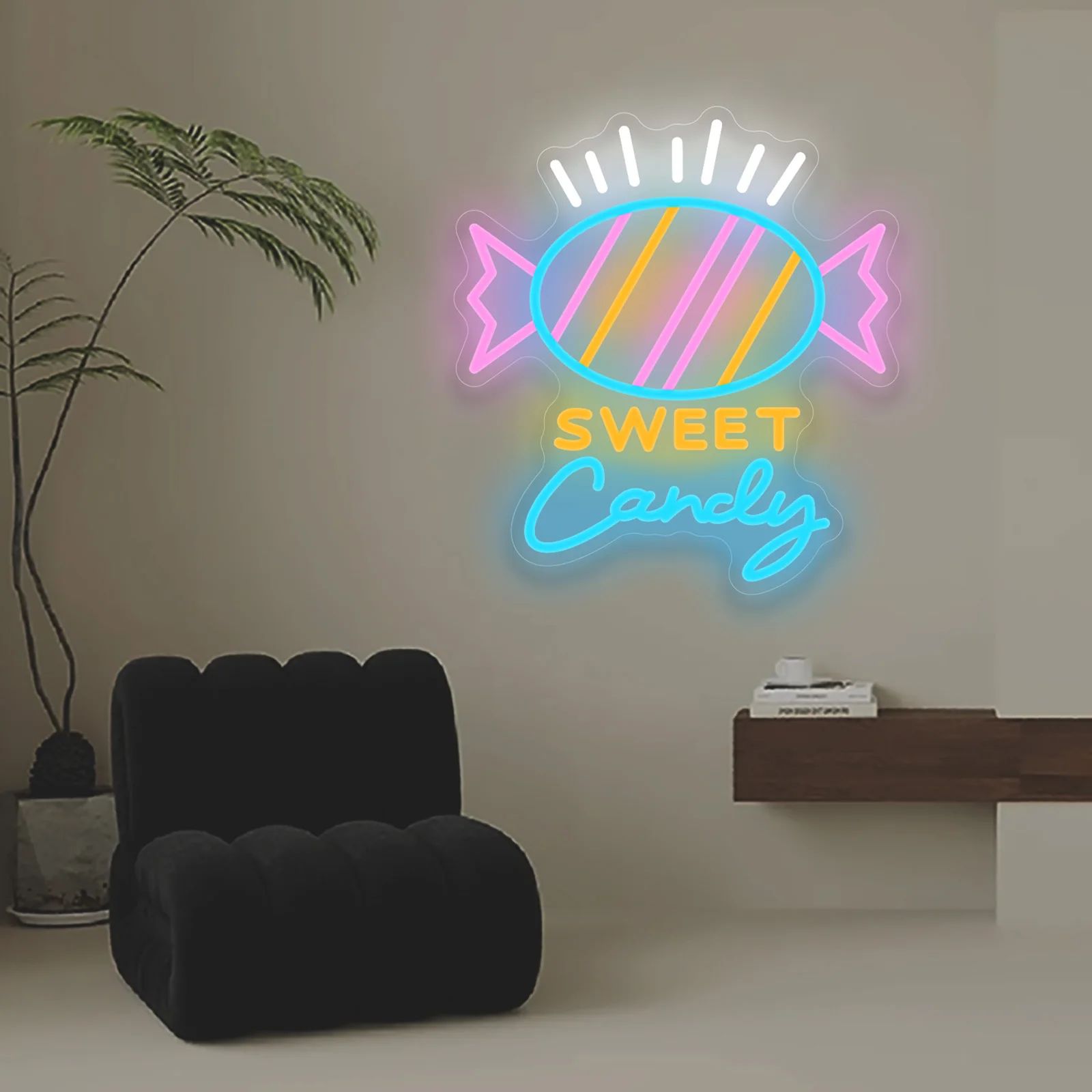 الحلوى الحلوة النيون USB عكس الضوء LED ضوء النيون لمتجر الحلوى الحلوى مقهى مركز تسوق مخزن ديكور افتتاح هدية