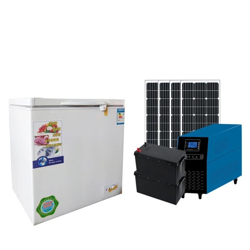 Hot Selling 12V 24V DC Rechargeable Batteries Fridge 180L Deep Refrigerator Solar Chest Freezer