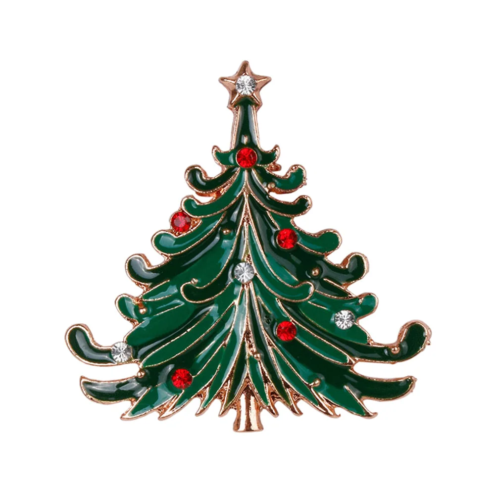 2 قطعة بروش شجرة عيد الميلاد خمر حجر الراين سبيكة عيد الميلاد حفل زفاف الديكور دبوس سبيكة بروش عيد الميلاد دبوس الصدر #1