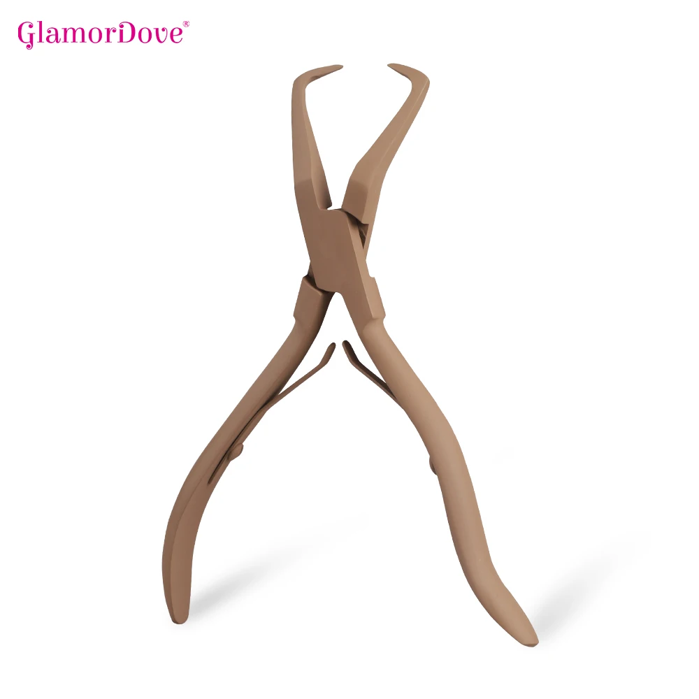 

Professional Plier For Hair Extension Removal Micro Ring Link/Bead Opener Tool Brown Color Micro Ring Bead Plier