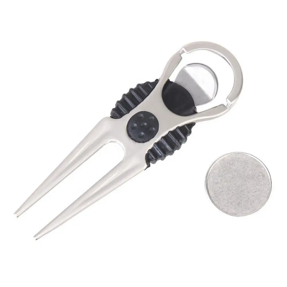 Golf Tool Anti-slip Golf Ball Marker Fork Zinc Alloy Corrosion-resistant Golf Divot Tool Easy to use Lightweight Repair Turf