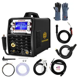 200A HZXVOGEN MIG Welder Gasless Gas MIG Aluminum ARC MMA Tig 5 In 1 HBM2280 Synergy Semi-automatic Welding Machine Tools