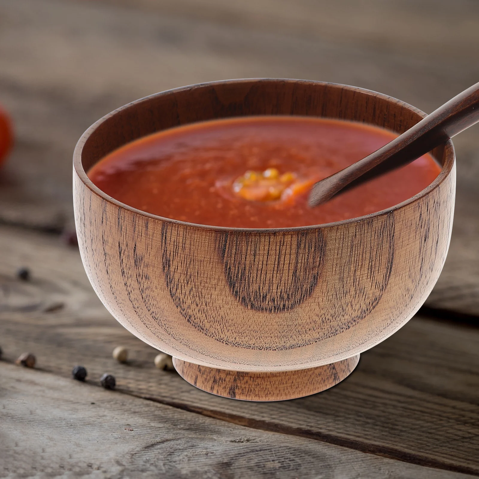 

2 Pcs Vegetable Bowl Serving Wood Bowl Japanese Style Wood Rice Bowl Wooden Soup Bowl Wood Salad Bowls Fruit Salad Container