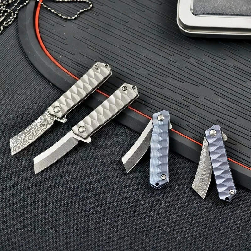 Damascus/D2 Blade Folding Pocket Outdoor Camping Hiking Fishing Survival Knife Hunting Portable Utility Fruit Knives EDC Tools view 6