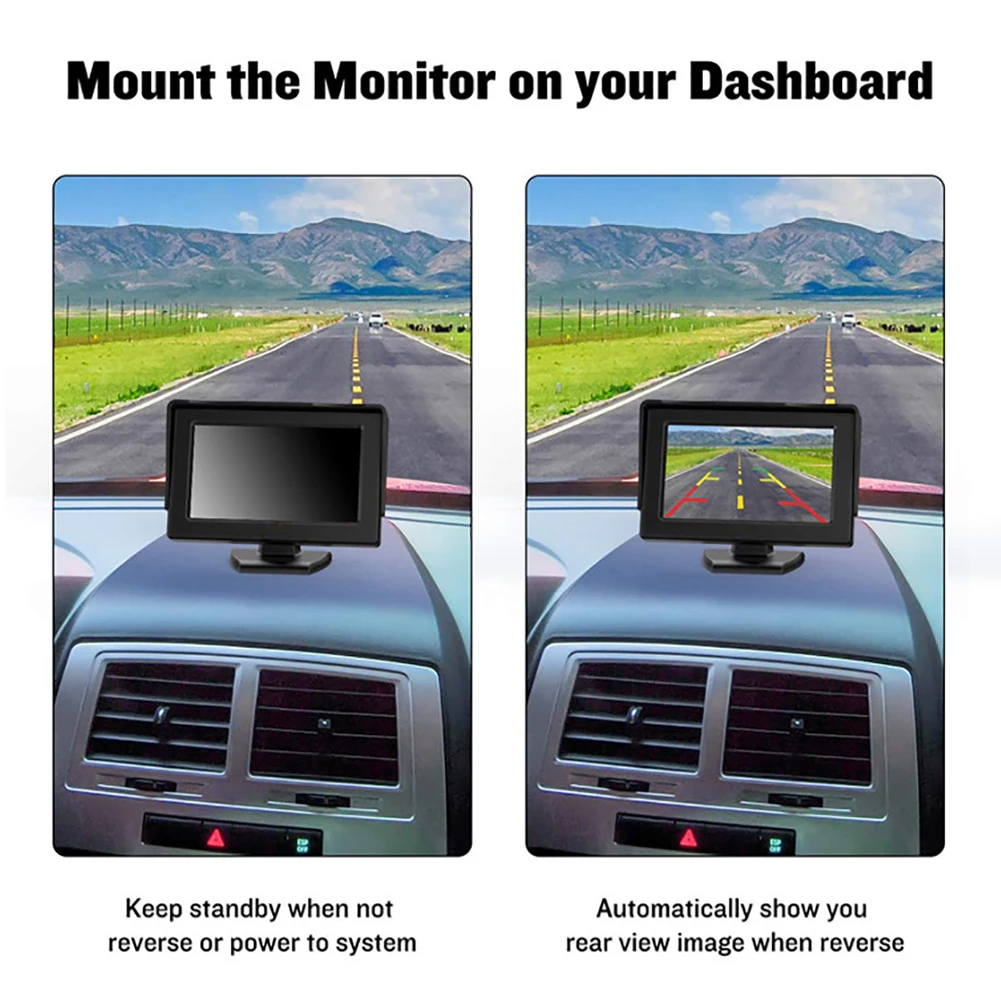 Lettori video per auto Display HD da 4.3 pollici Monitor per auto pieghevole telecamere LCD TFT parcheggio dello schermo della telecamera di retromarcia